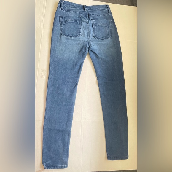 FREE PEOPLE HI-RISE SKINNY BLUE JEANS DENIM SIZE 26 MADE IN USA. - Picture 2 of 7